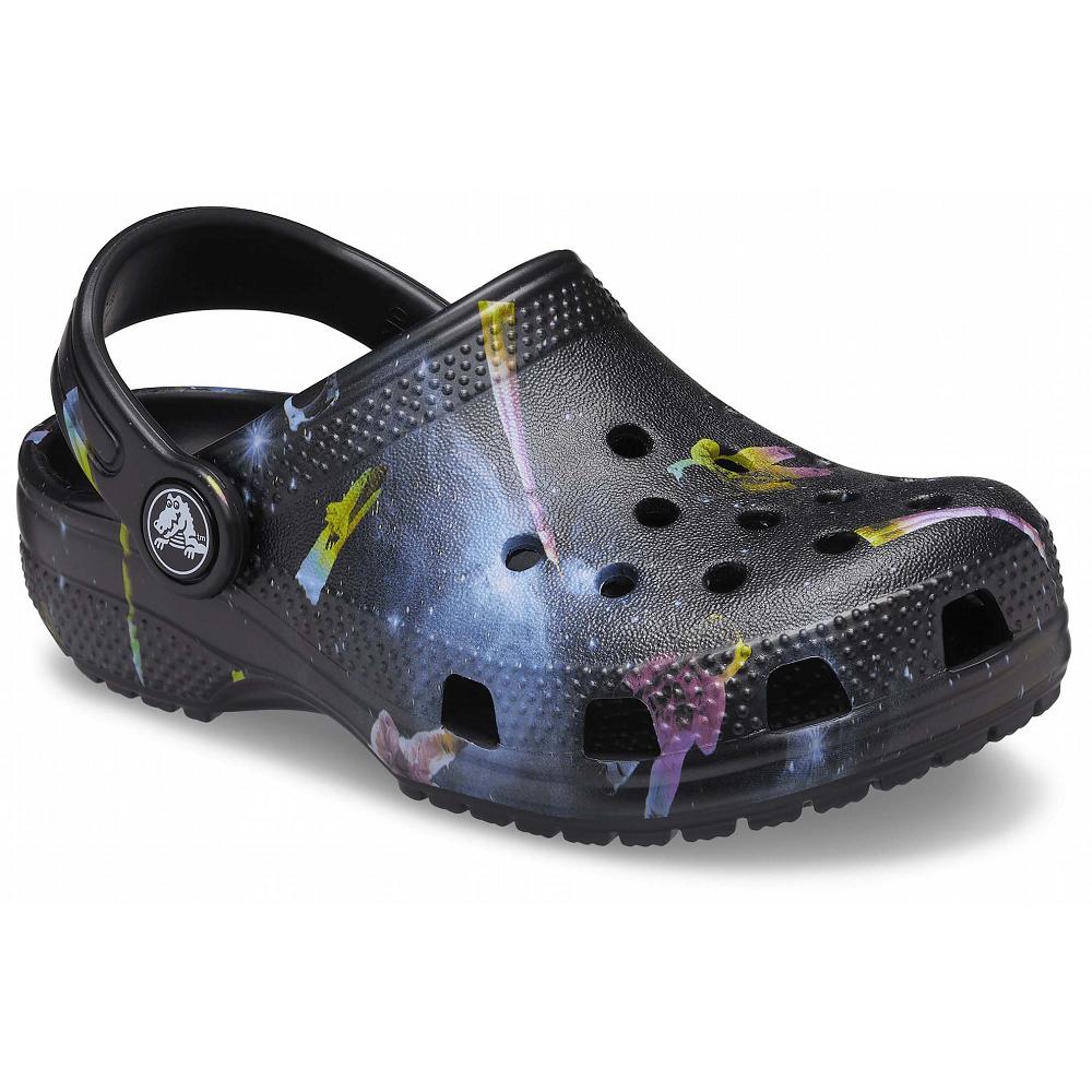 Crocs Classic Out of this World II Kids\' Clogs Black / Multicolor | DVMIFH608