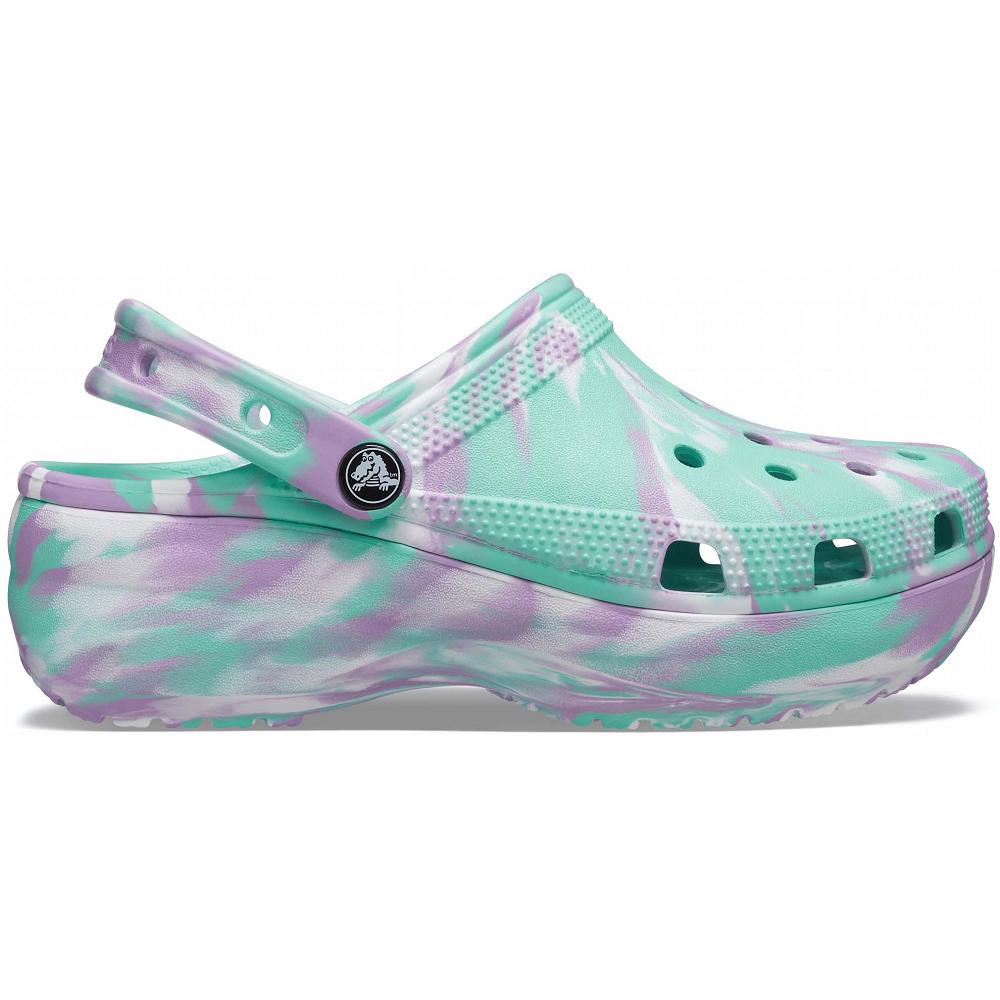 Crocs Classic Platform Marbled Women Clogs Mint | FLSUAD749