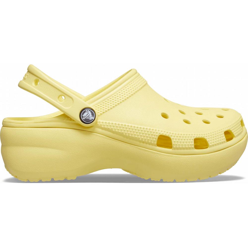Crocs Classic Platform Women Clogs Yellow | GOARLH709