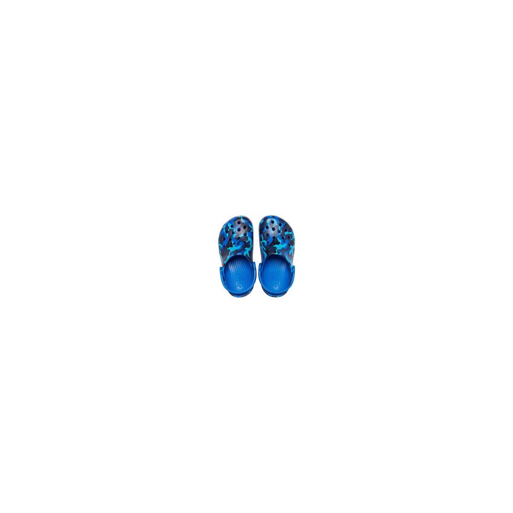 Crocs Classic Printed Kids' Clogs Blue | JIGNSO037