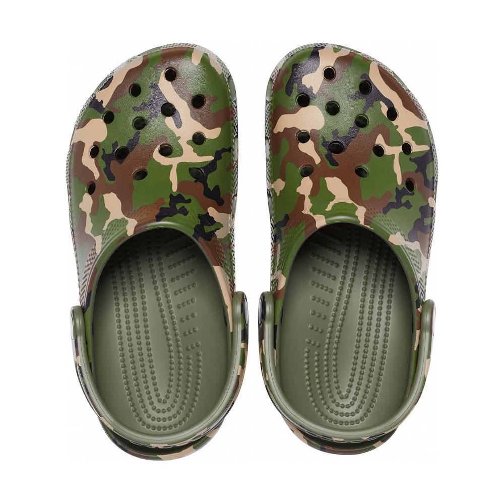 Crocs Classic Printed Men Clogs Green | SJOCLF486