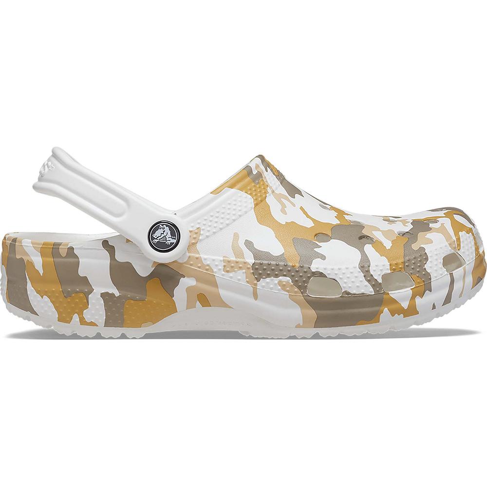 Crocs Classic Printed Men Clogs White / Brown | MSJTGK348