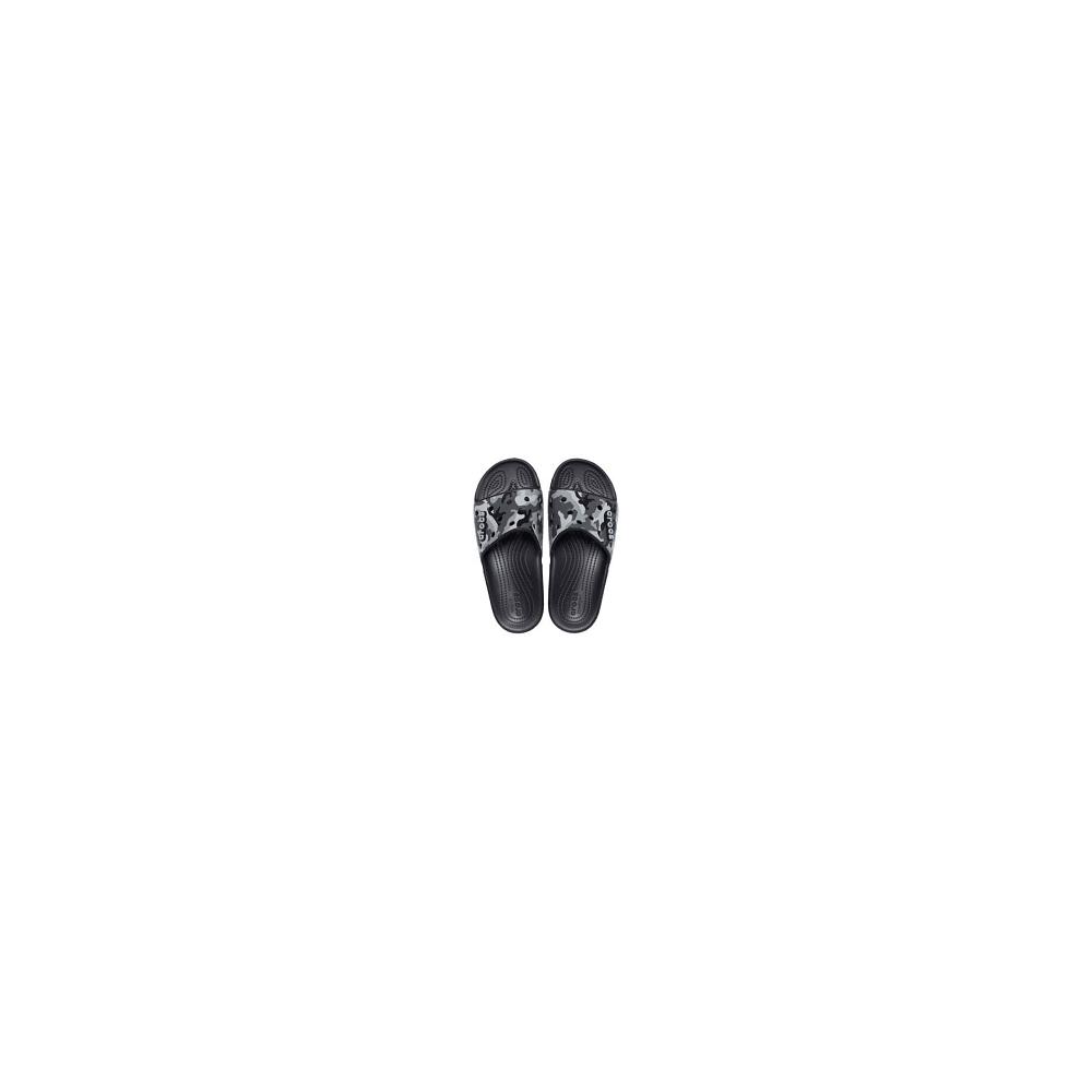 Crocs Classic Printed Men Slides Black | EAUIYS795