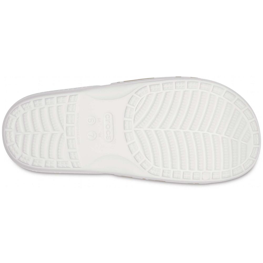Crocs Classic Printed Men Slides White | JDSHPZ031