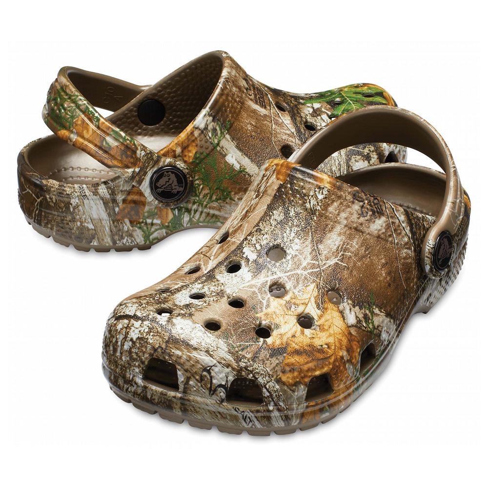 Crocs Classic Realtree Edge Kids' Clogs Grey Brown | KJFEXI496