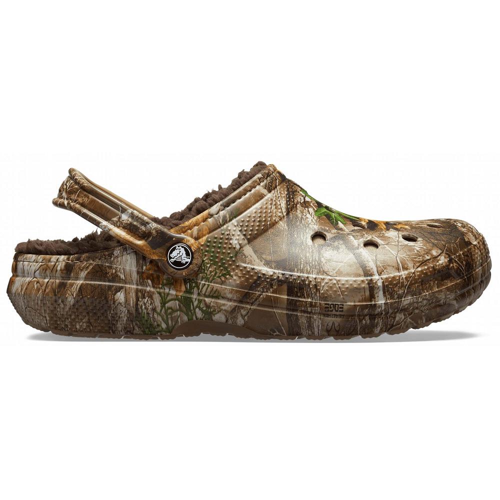 Crocs Classic Realtree Edge Lined Men Clogs Brown | WHCULZ304