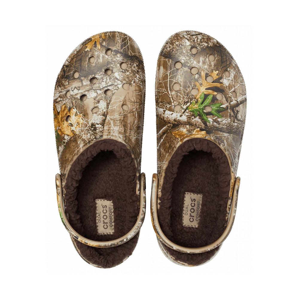 Crocs Classic Realtree Edge Lined Women Clogs Grey Brown | RWTXDQ024