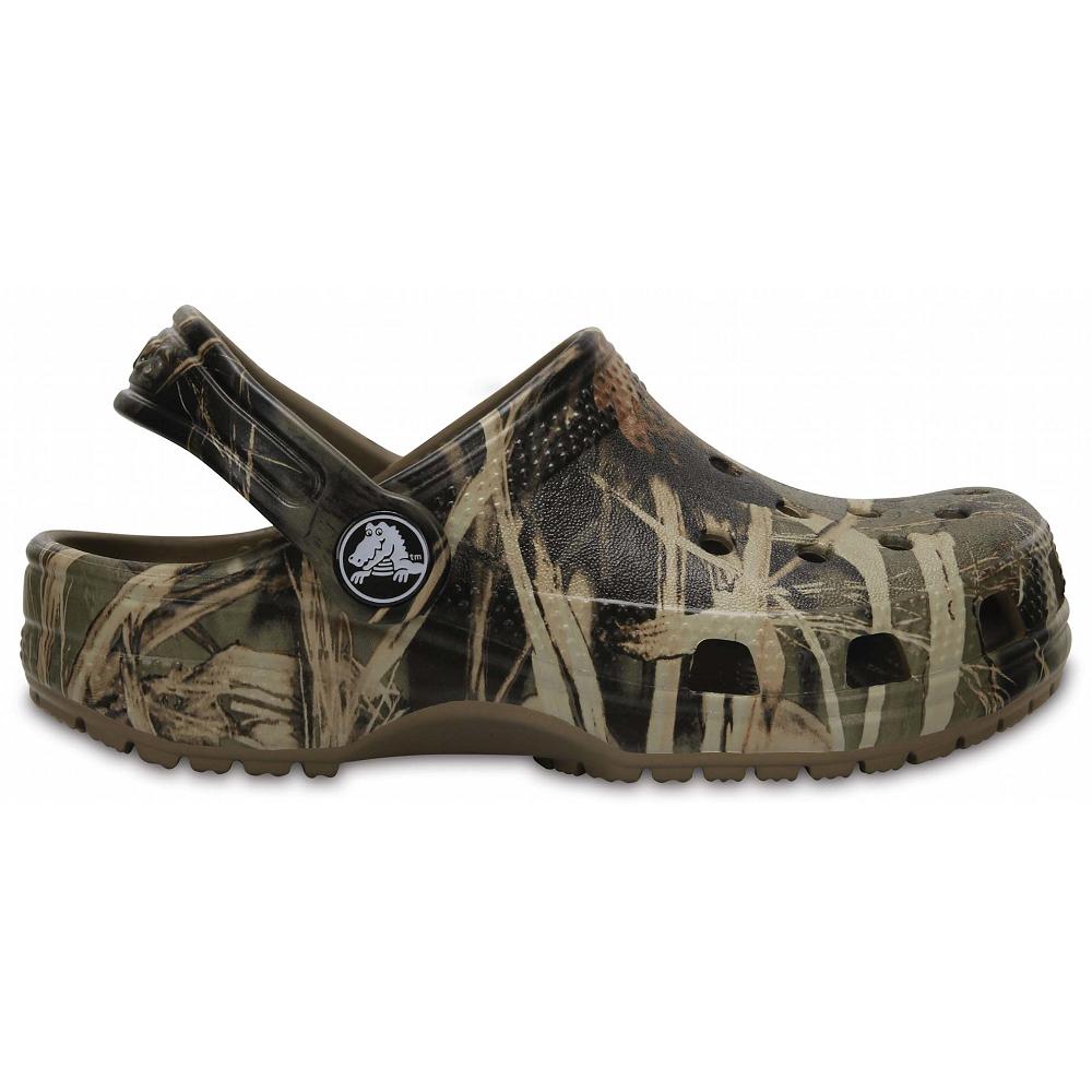 Crocs Classic Realtree Kids' Clogs Olive | BTRWEF927