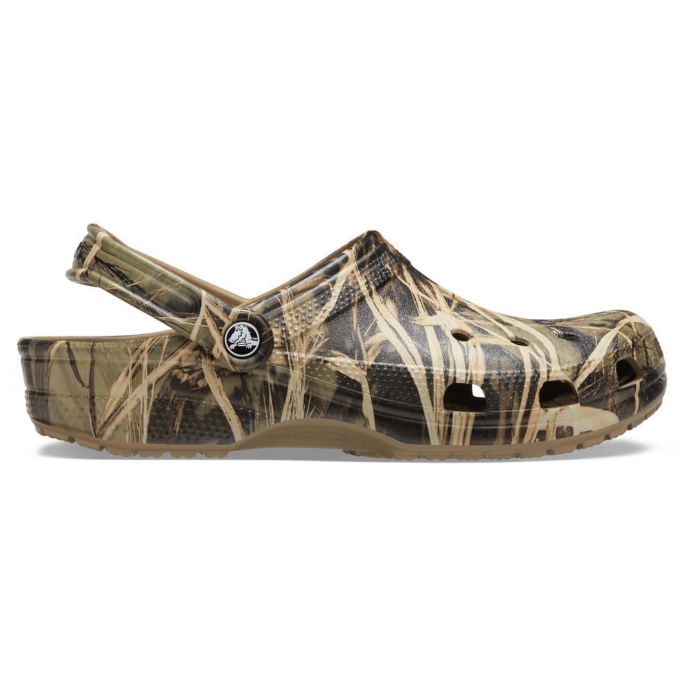Crocs Classic Realtree V2 Men Clogs Olive | SBIDJO640