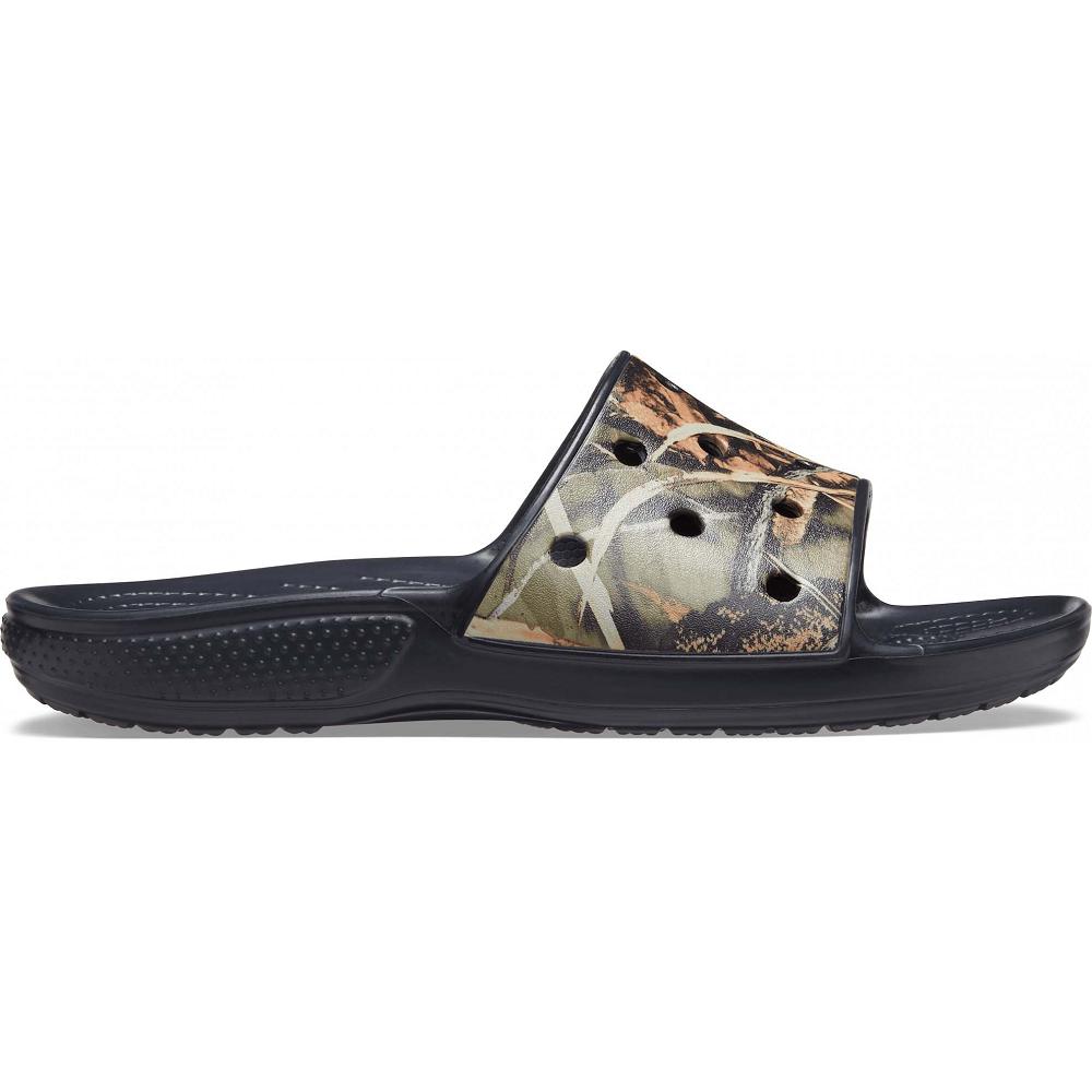 Crocs Classic Realtree Women Slides Black | KVQJNO906