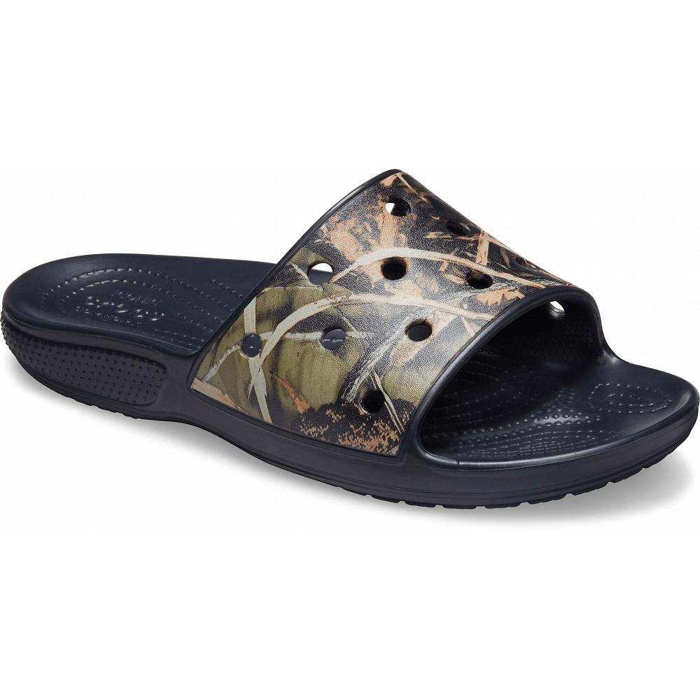 Crocs Classic Realtree Women Slides Black | KVQJNO906