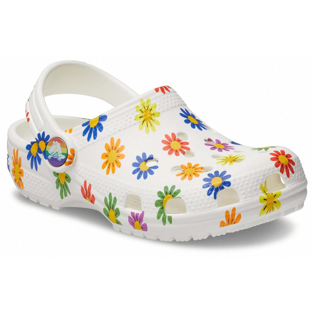 Crocs Classic Seasonal Print Kids\' Clogs White / Multicolor | ZDHWXI052
