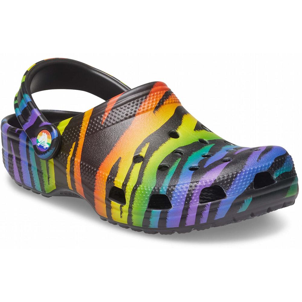 Crocs Classic Seasonal Print Kids\' Clogs Black / Multicolor | UGKATF976