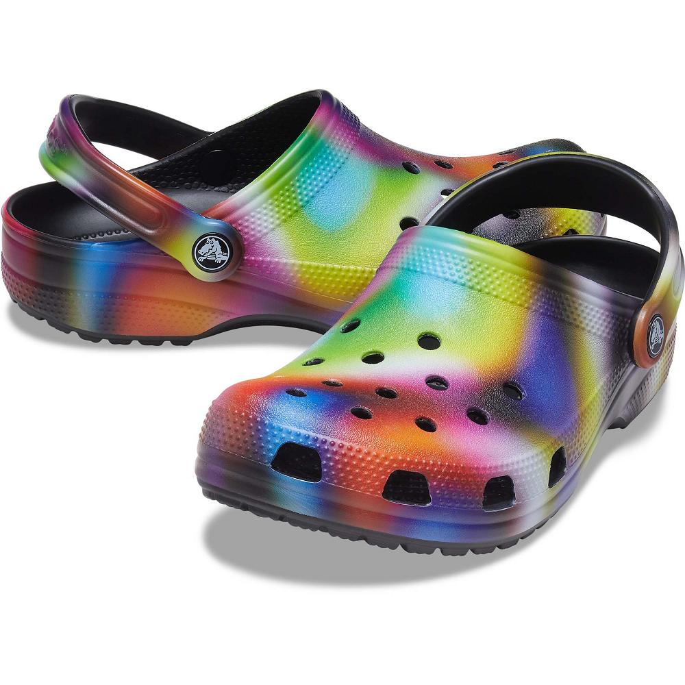 Crocs Classic Solarized Men Clogs Black / Multicolor | CZGQYT384