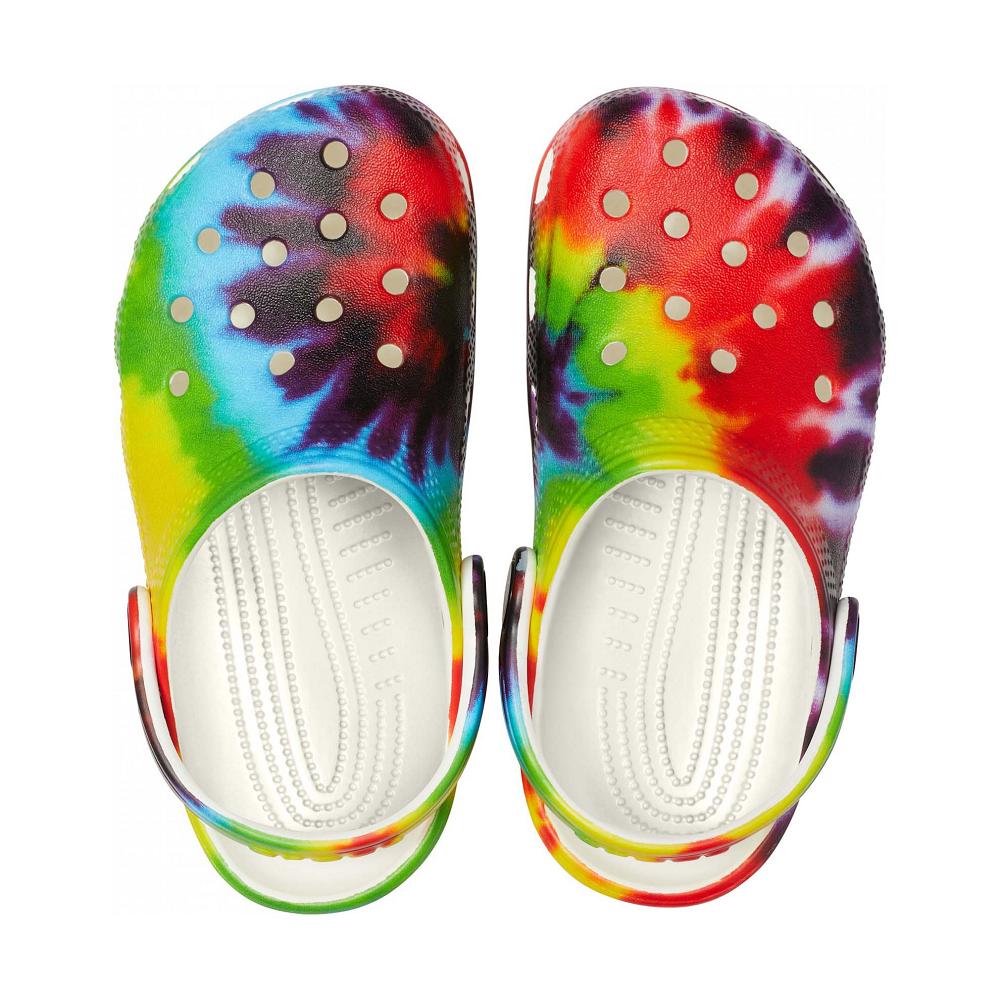 Crocs Classic TieNew Zealand -Dye Graphic Kids' Clogs Red / Multicolor | ZQBEWJ390