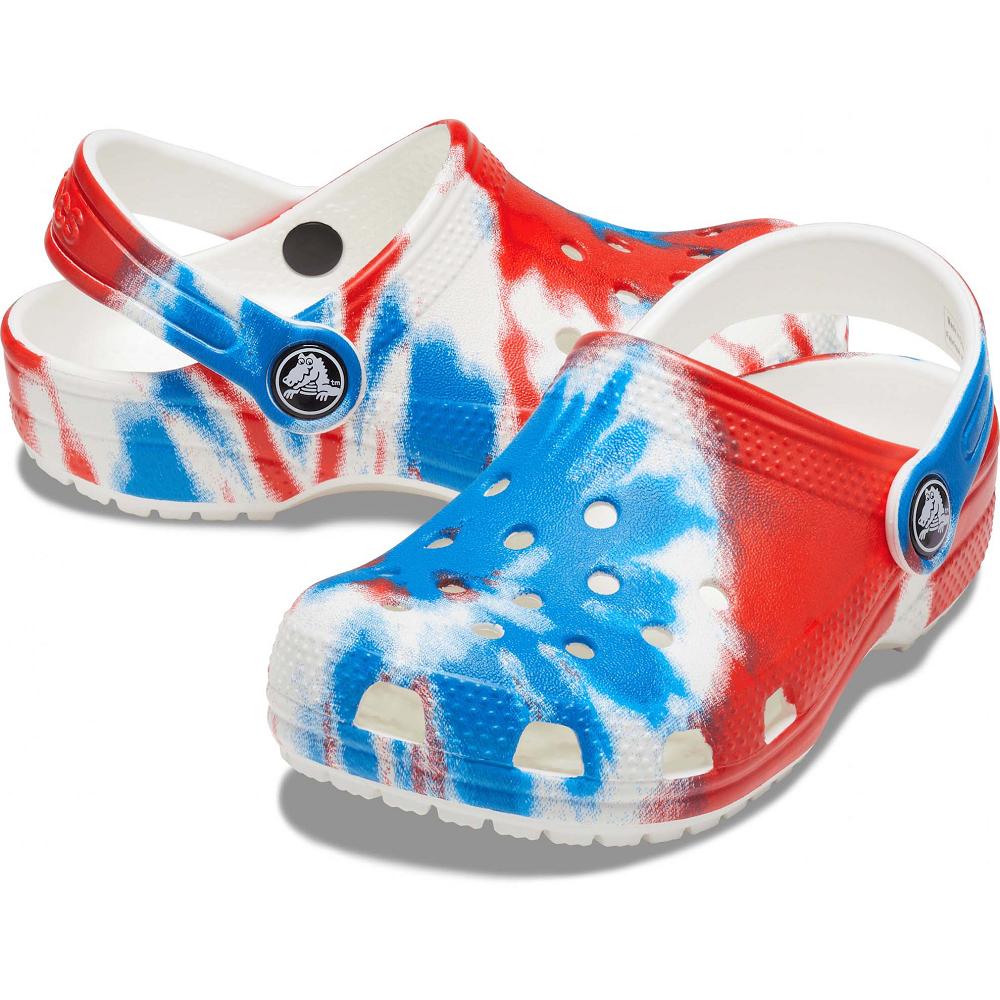 Crocs Classic TieNew Zealand -Dye Graphic Kids' Clogs Multicolor / Red | CXMLWF028
