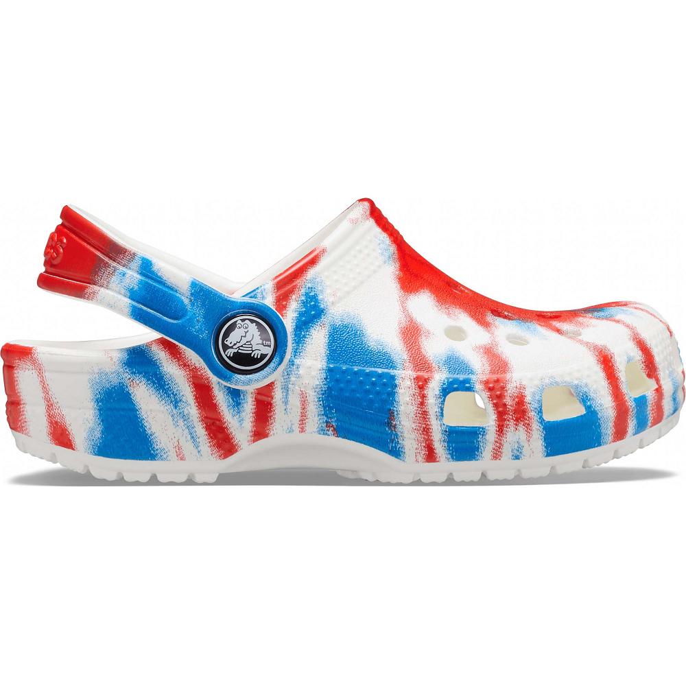 Crocs Classic TieNew Zealand -Dye Graphic Kids' Clogs Multicolor / Red | CXMLWF028