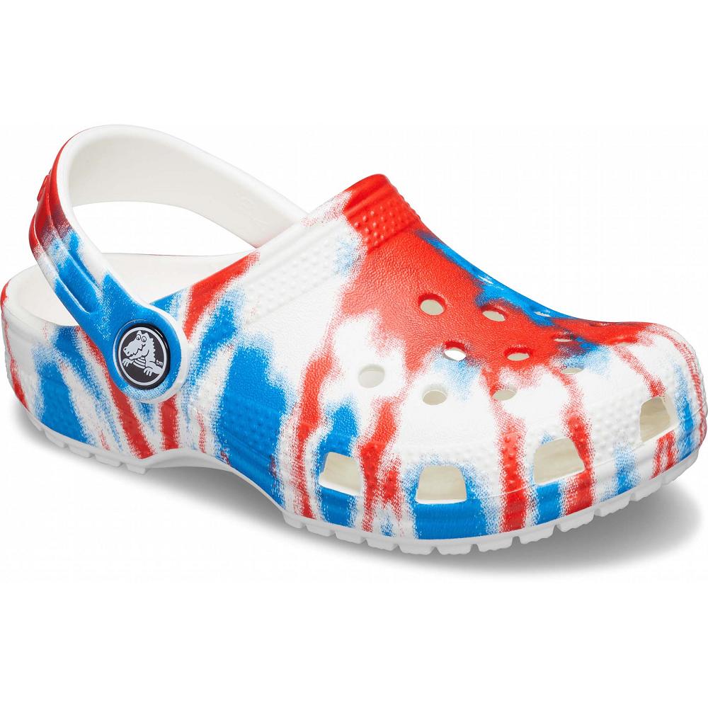 Crocs Classic TieNew Zealand -Dye Graphic Kids\' Clogs Multicolor / Red | CXMLWF028