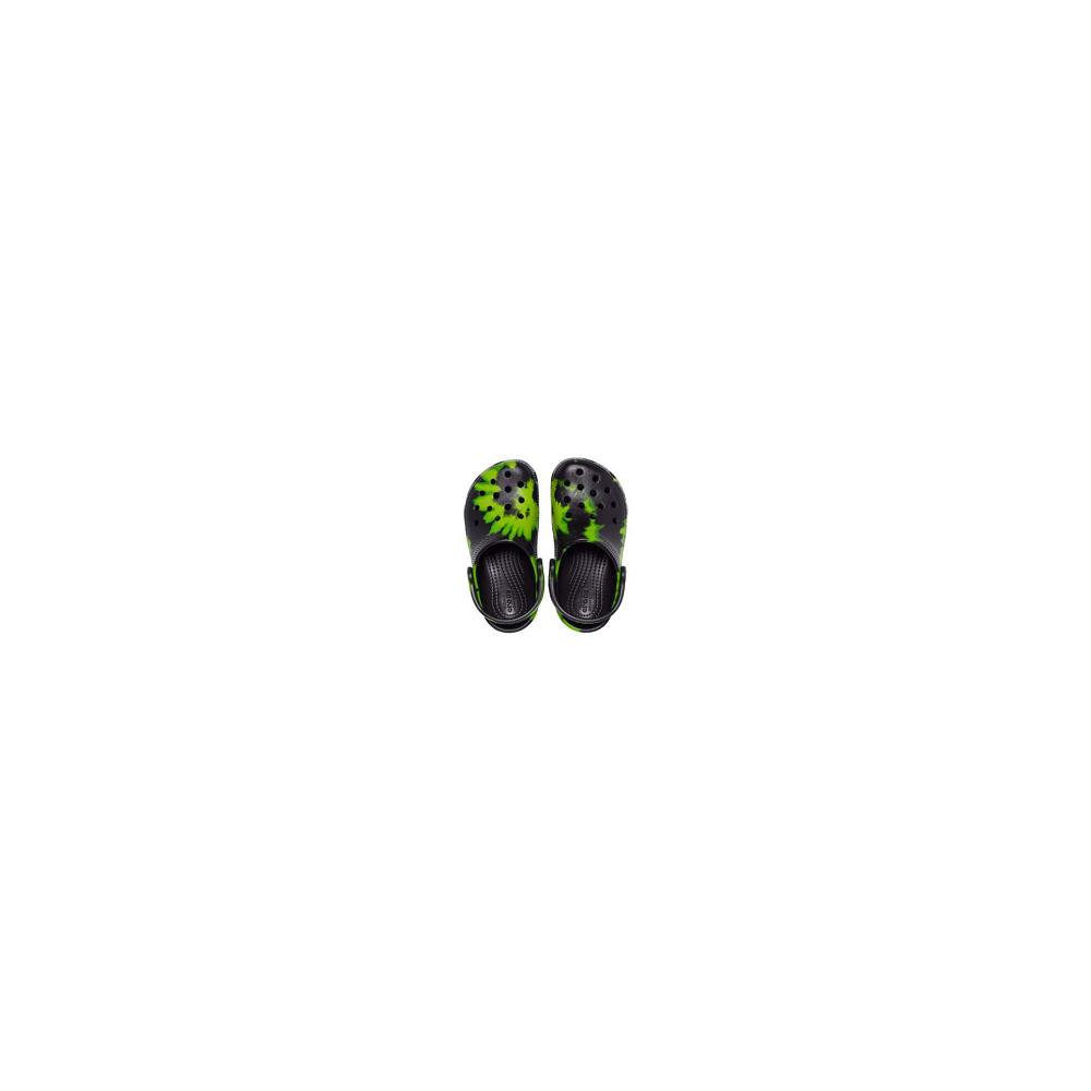 Crocs Classic TieNew Zealand -Dye Graphic Kids' Clogs Black / Green | WFDKUR095