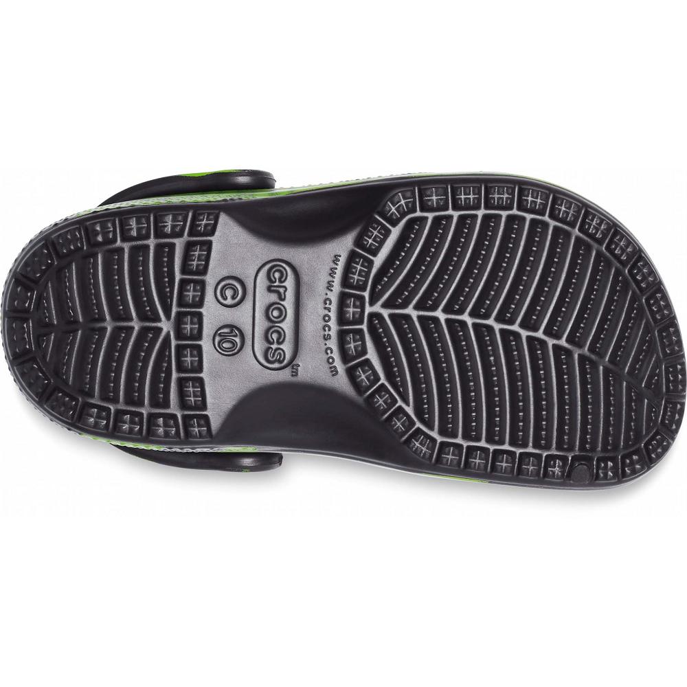 Crocs Classic TieNew Zealand -Dye Graphic Kids' Clogs Black / Green | WFDKUR095