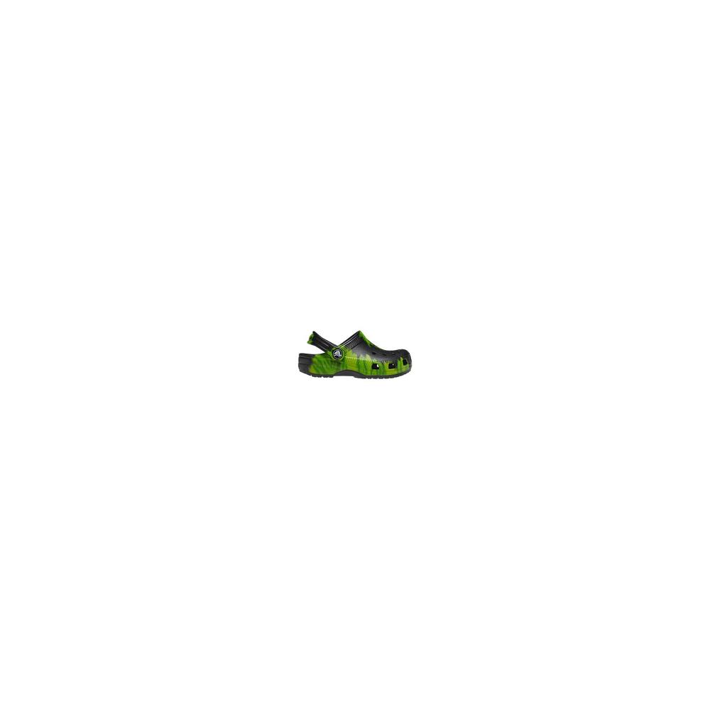 Crocs Classic TieNew Zealand -Dye Graphic Kids' Clogs Black / Green | WFDKUR095