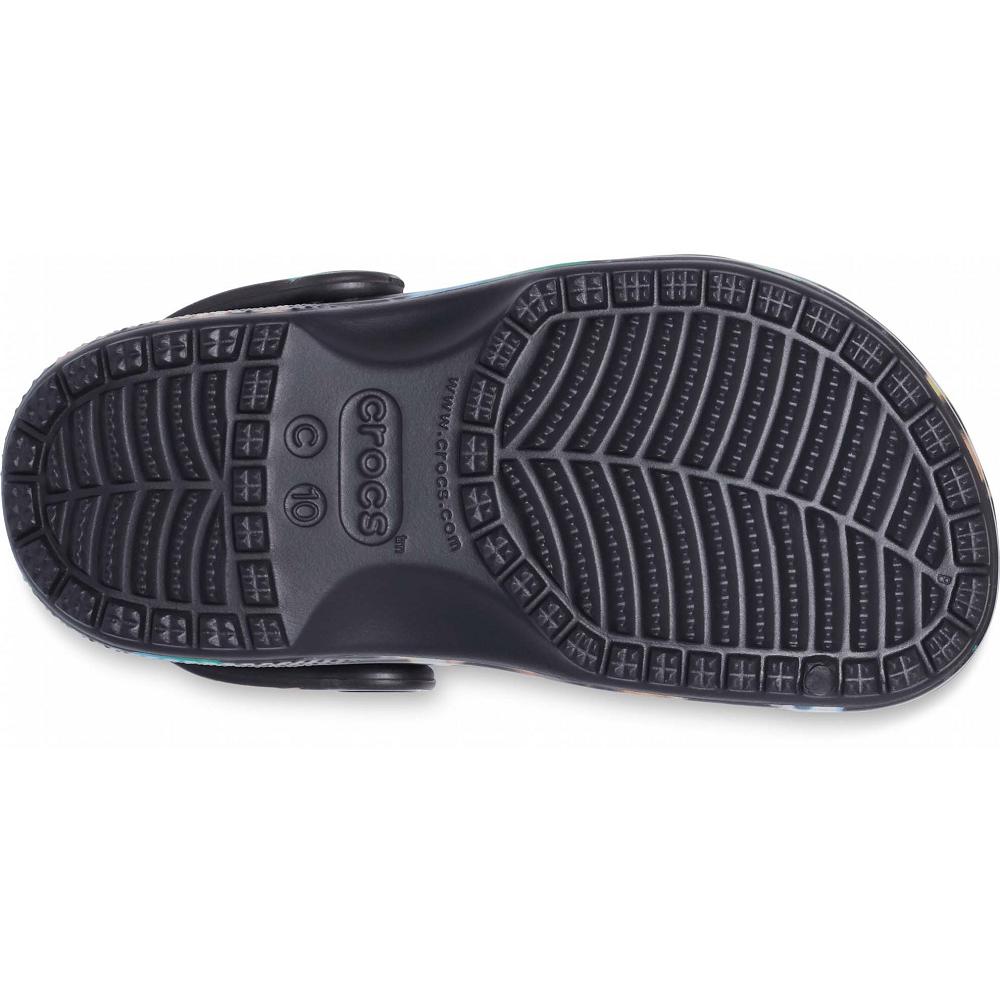 Crocs Classic TieNew Zealand -Dye Graphic Kids' Clogs Multicolor / Black | IZKFCB129