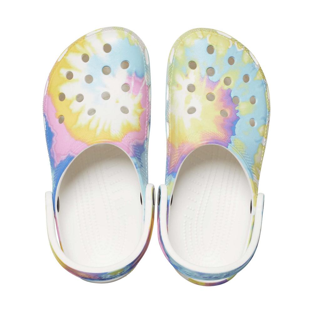 Crocs Classic TieNew Zealand -Dye Graphic Men Clogs White / Multicolor | FDCAXY790
