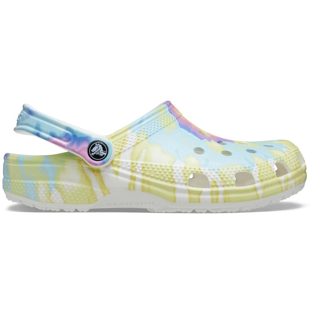 Crocs Classic TieNew Zealand -Dye Graphic Men Clogs White / Multicolor | FDCAXY790