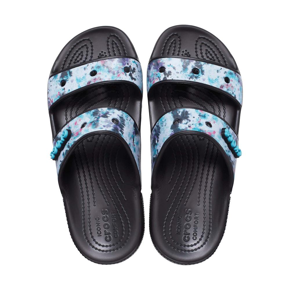 Crocs Classic TieNew Zealand -Dye Graphic Men Sandals Black / Multicolor | PSRNBM570