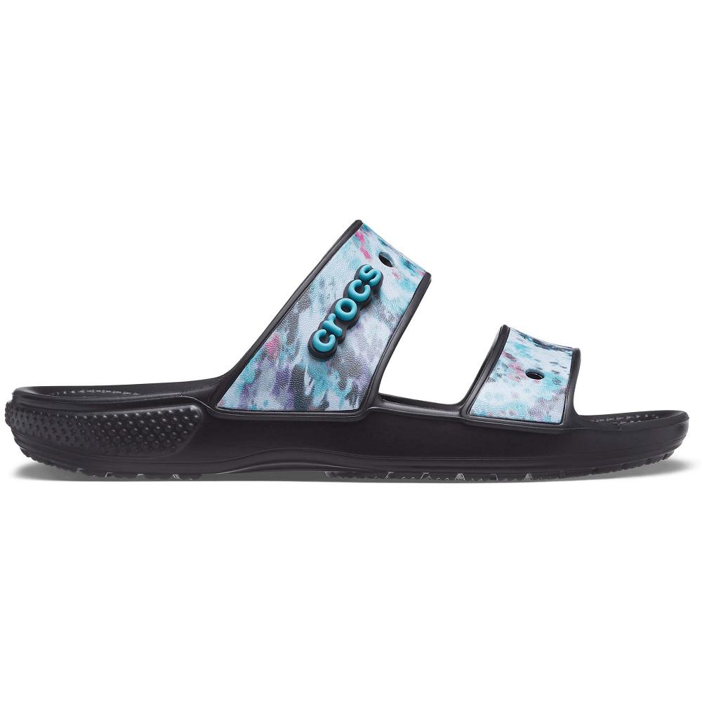 Crocs Classic TieNew Zealand -Dye Graphic Men Sandals Black / Multicolor | PSRNBM570