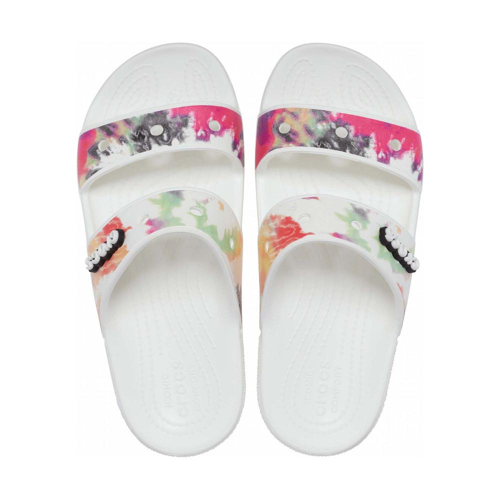 Crocs Classic TieNew Zealand -Dye Graphic Men Sandals White / Multicolor | HCUDAN214