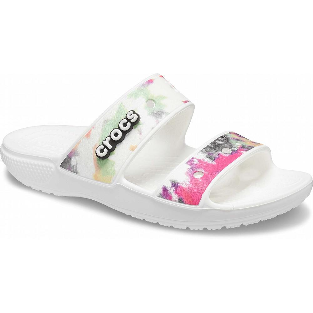 Crocs Classic TieNew Zealand -Dye Graphic Men Sandals White / Multicolor | HCUDAN214