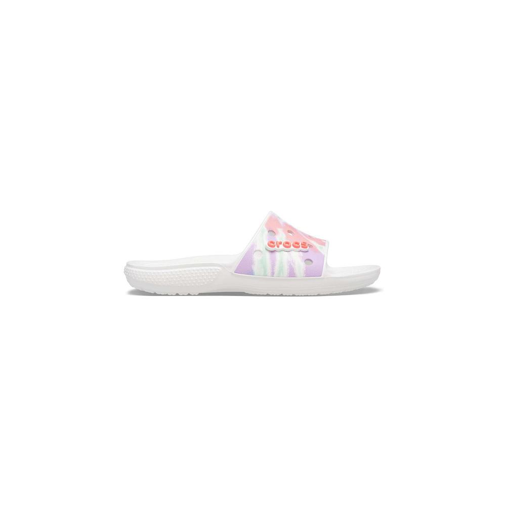 Crocs Classic TieNew Zealand -Dye Graphic Men Slides White / Multicolor | DZKWLT837