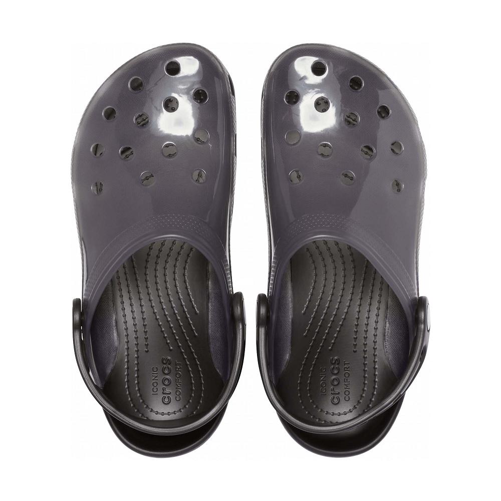 Crocs Classic Translucent Men Clogs Black | HYBNAG851
