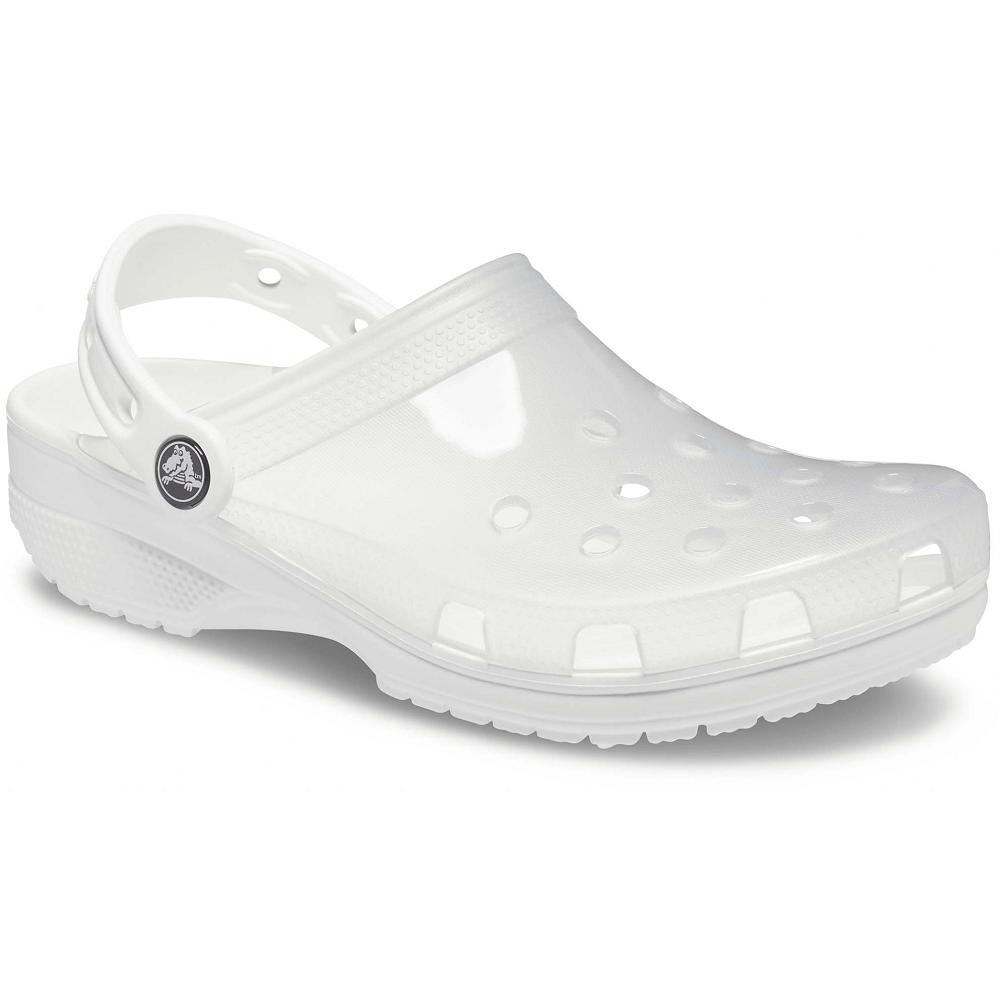Crocs Classic Translucent Men Clogs White | URJGZX419