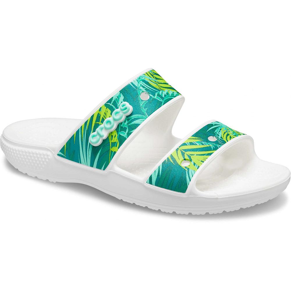 Crocs Classic Tropical Women Slides White / Multicolor | SPYEHF071