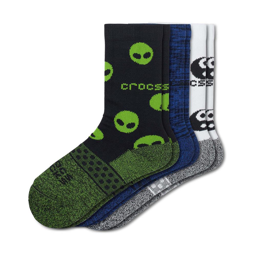 Crocs Crew Easy Icon 3New Zealand -Pack Kids\' Socks Multicolor | RSZOWC958