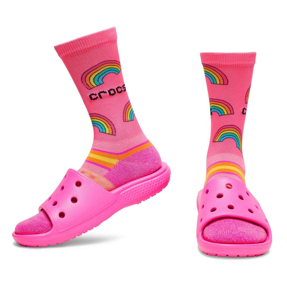 Crocs Crew Evergreen 3New Zealand -Pack Kids' Socks Pink | LPANXW971