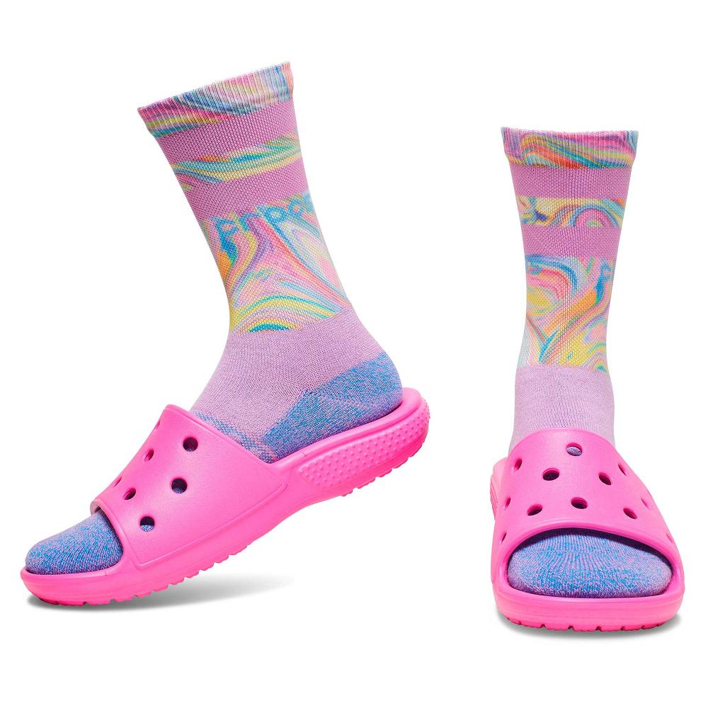 Crocs Crew Seasonal 3New Zealand -Pack Kids' Socks Pink / Multicolor | NLXBYS358