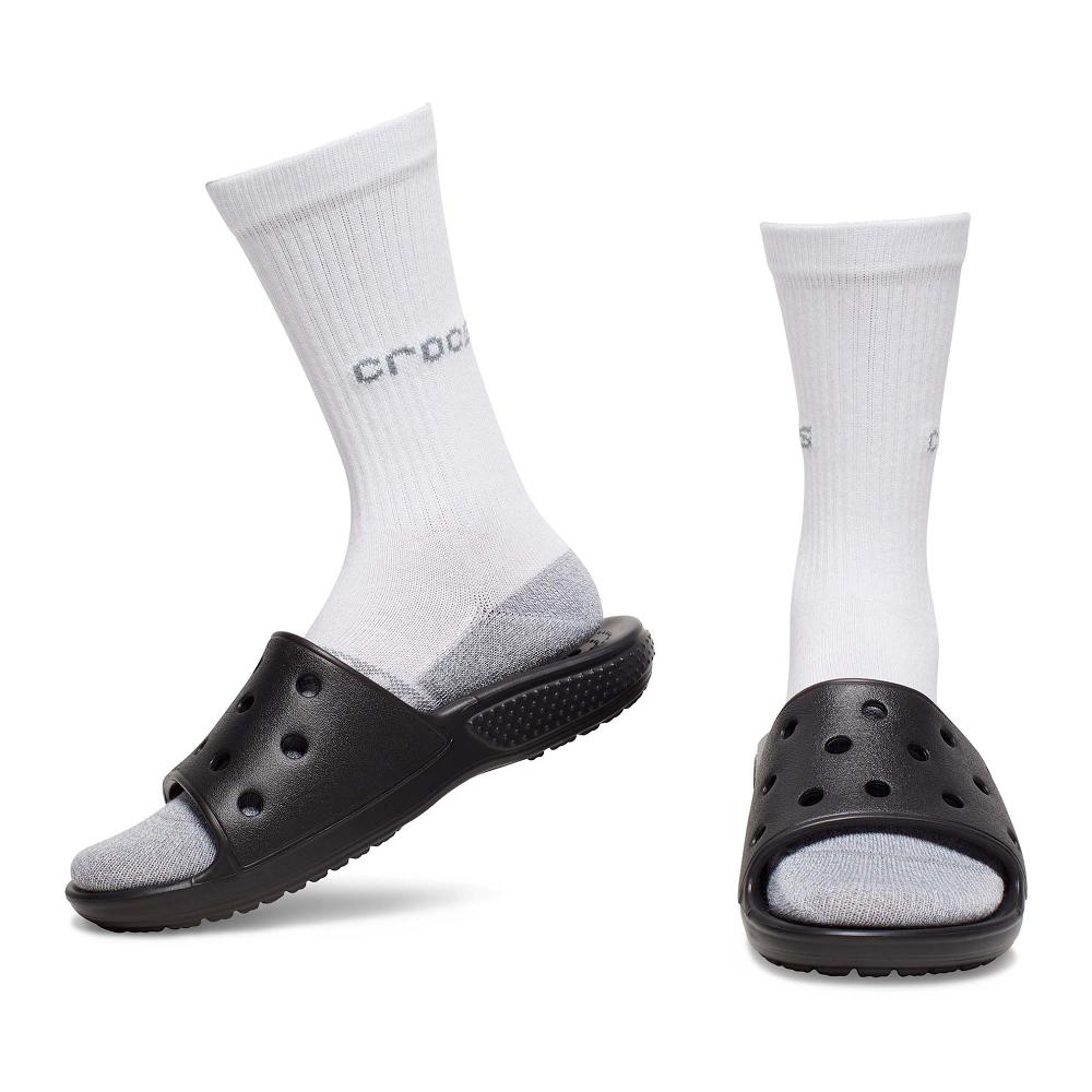 Crocs Crew Solid 3New Zealand -Packs Kids' Socks White | DIMQUN829