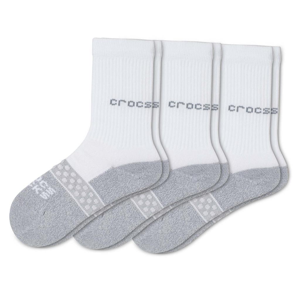 Crocs Crew Solid 3New Zealand -Packs Kids\' Socks White | DIMQUN829