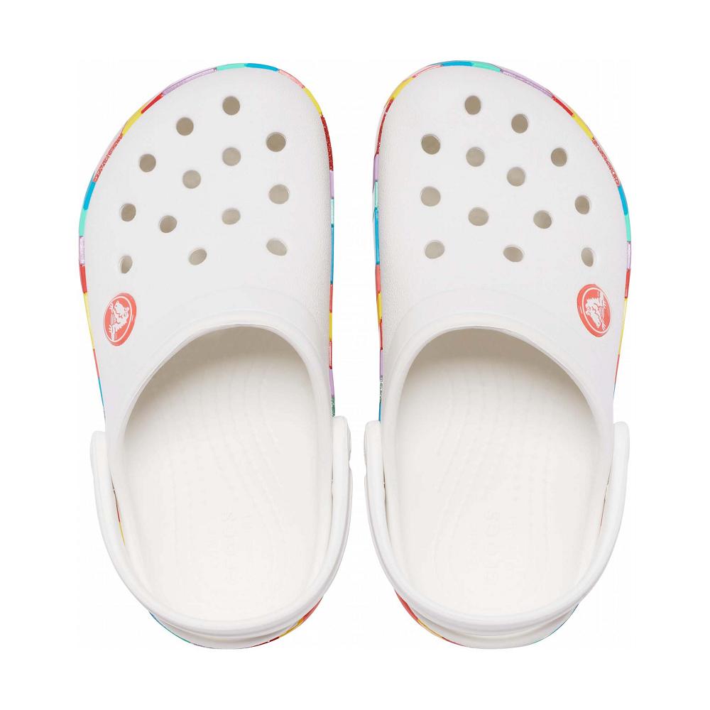 Crocs Crocband™ Chevron Beaded Kids' Clogs White | PVGQCT420