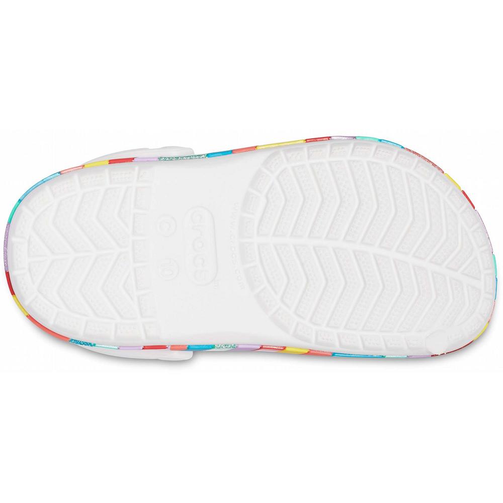 Crocs Crocband™ Chevron Beaded Kids' Clogs White | PVGQCT420