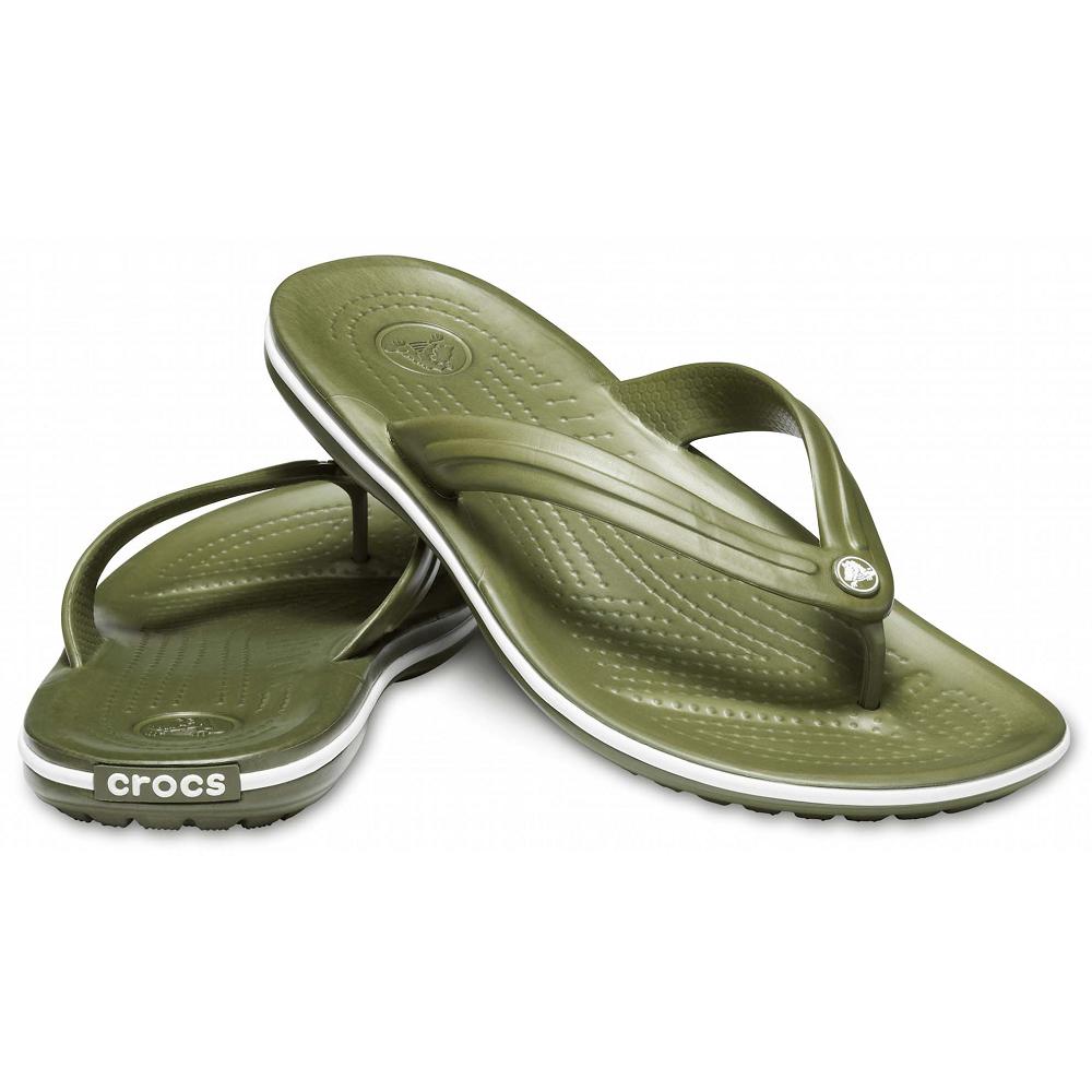 Crocs Crocband™ Men Flip Flops Olive | TRYHFD374