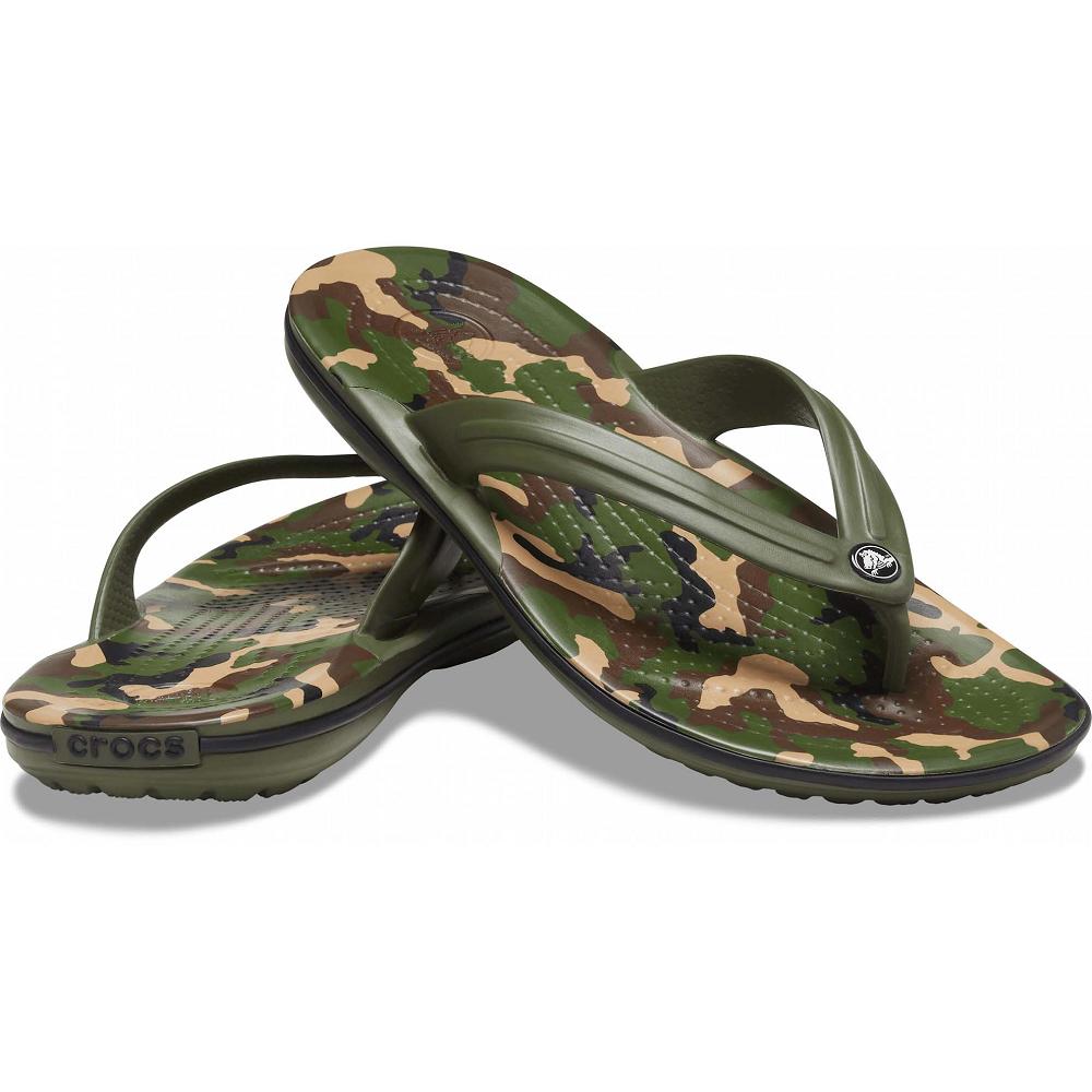 Crocs Crocband™ Printed Women Flip Flops Green | KFUQED256