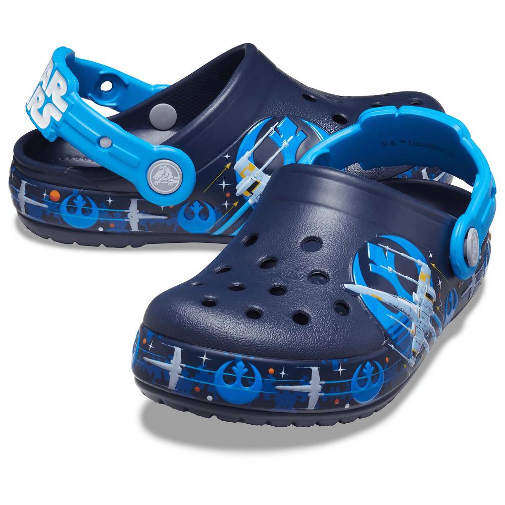 Crocs Fun Lab Lights Luke Skywalker Kids' Clogs Navy | SKAPQC169
