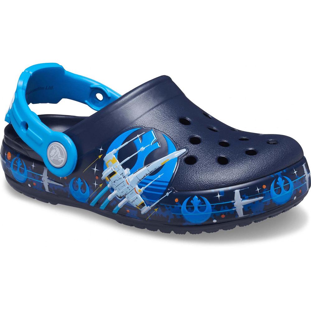 Crocs Fun Lab Lights Luke Skywalker Kids\' Clogs Navy | SKAPQC169