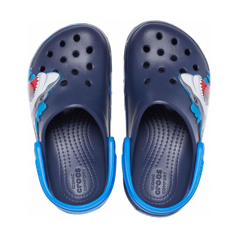 Crocs Fun Lab Shark Lights Kids' Clogs Navy | CYLPBX980
