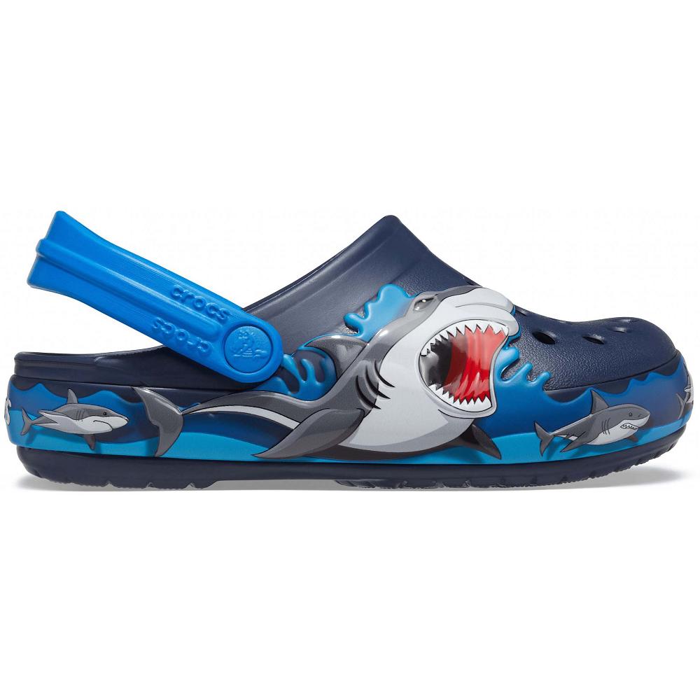 Crocs Fun Lab Shark Lights Kids' Clogs Navy | CYLPBX980
