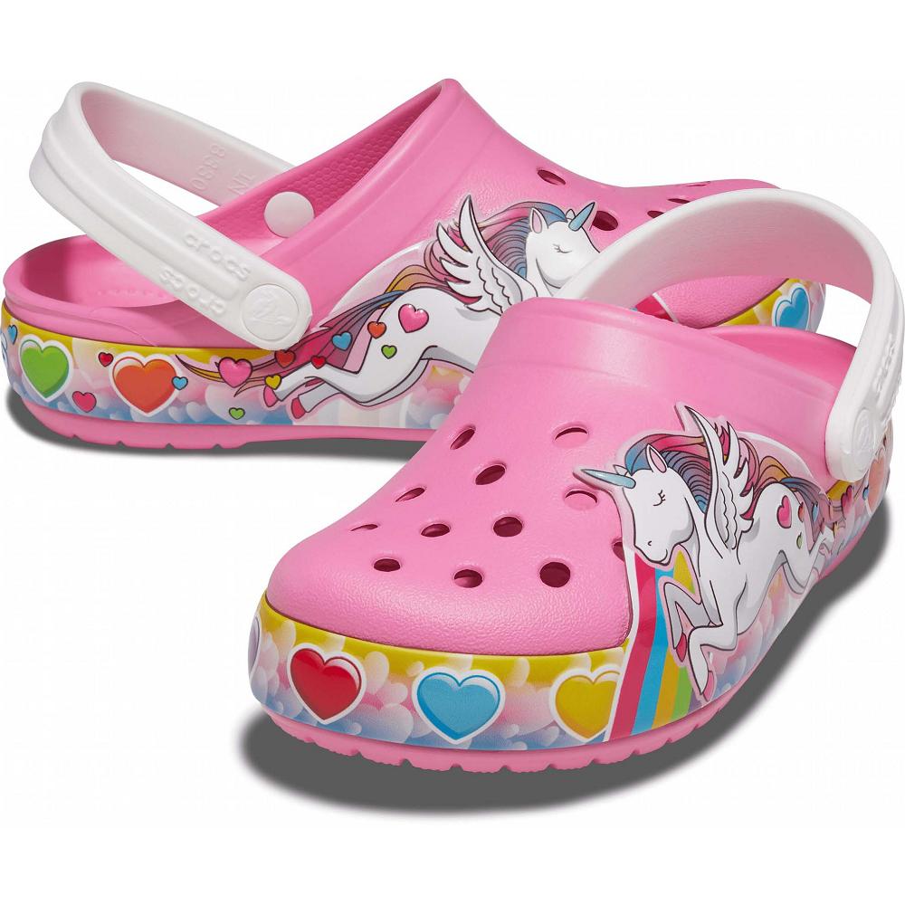 Crocs Fun Lab Unicorn Lights Kids' Clogs Pink | QUPECV892